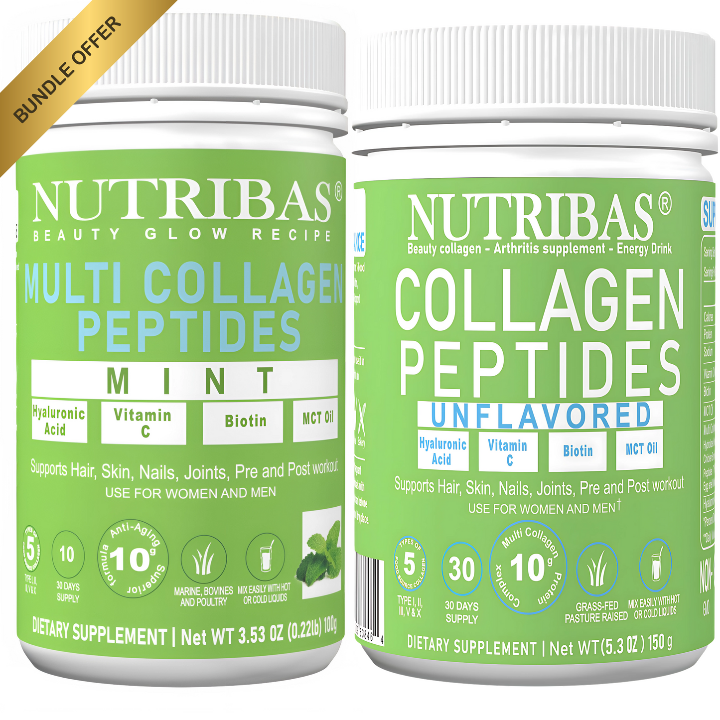 Recipe Collagen Protein Powder - Mint and Unflavored