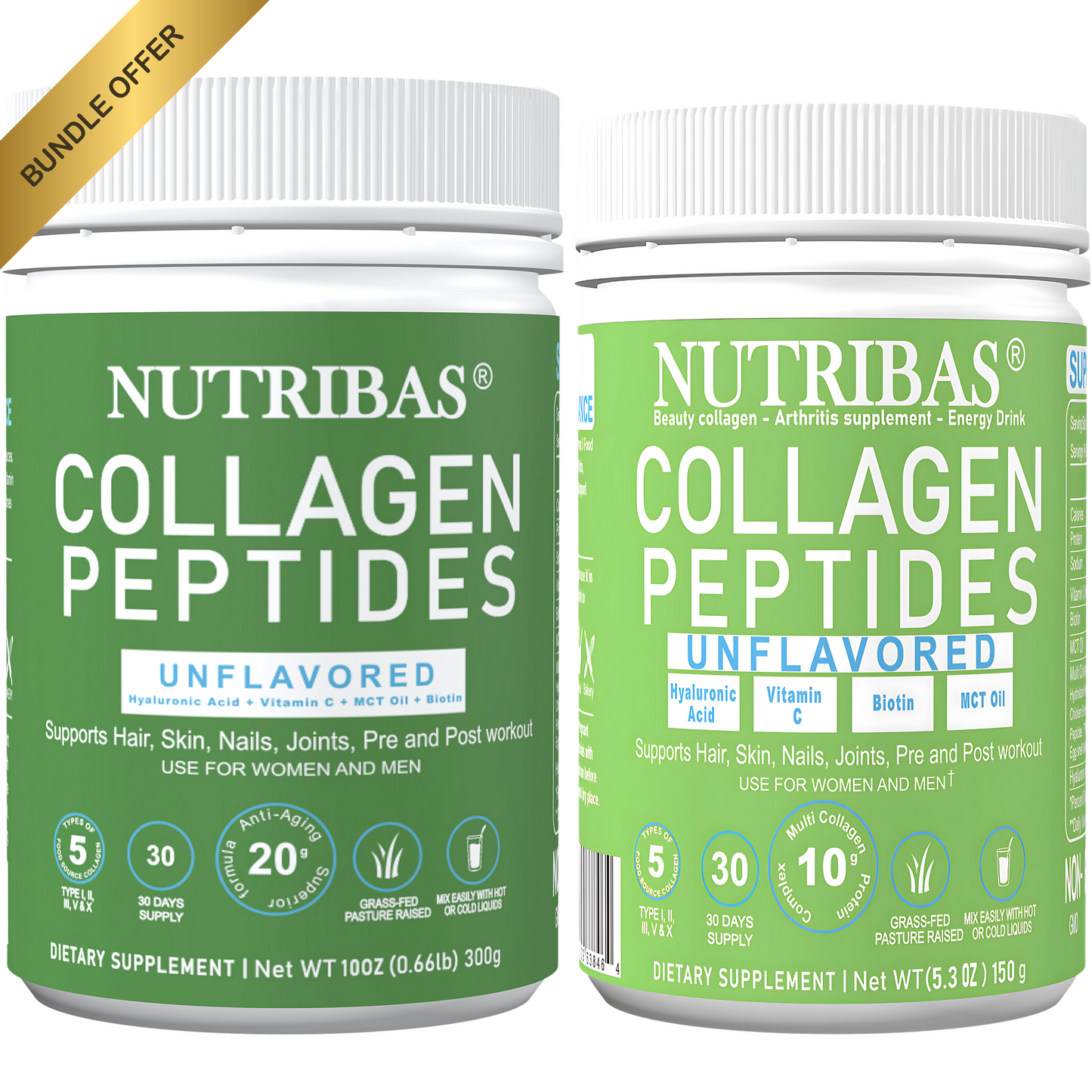 Recipe Collagen Protein Powder - 150g Unflavored and 300g Unflavored