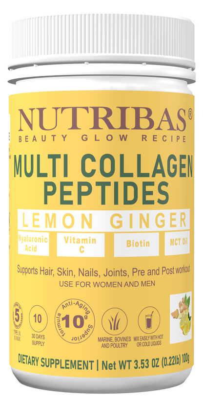 Daily multivitamin with collagen peptides, Lemon Ginger